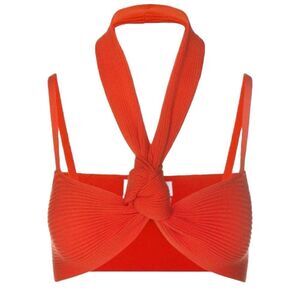 The Attico Ribbed Knot Top Multiway Stretch‎ Orange Size 2-4